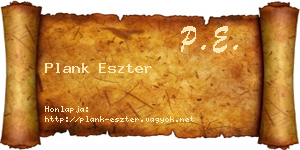 Plank Eszter névjegykártya